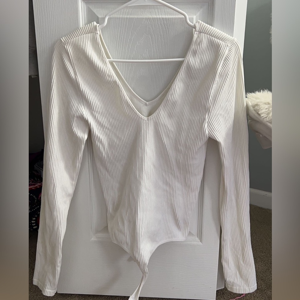White Long Sleeved Bodysuit